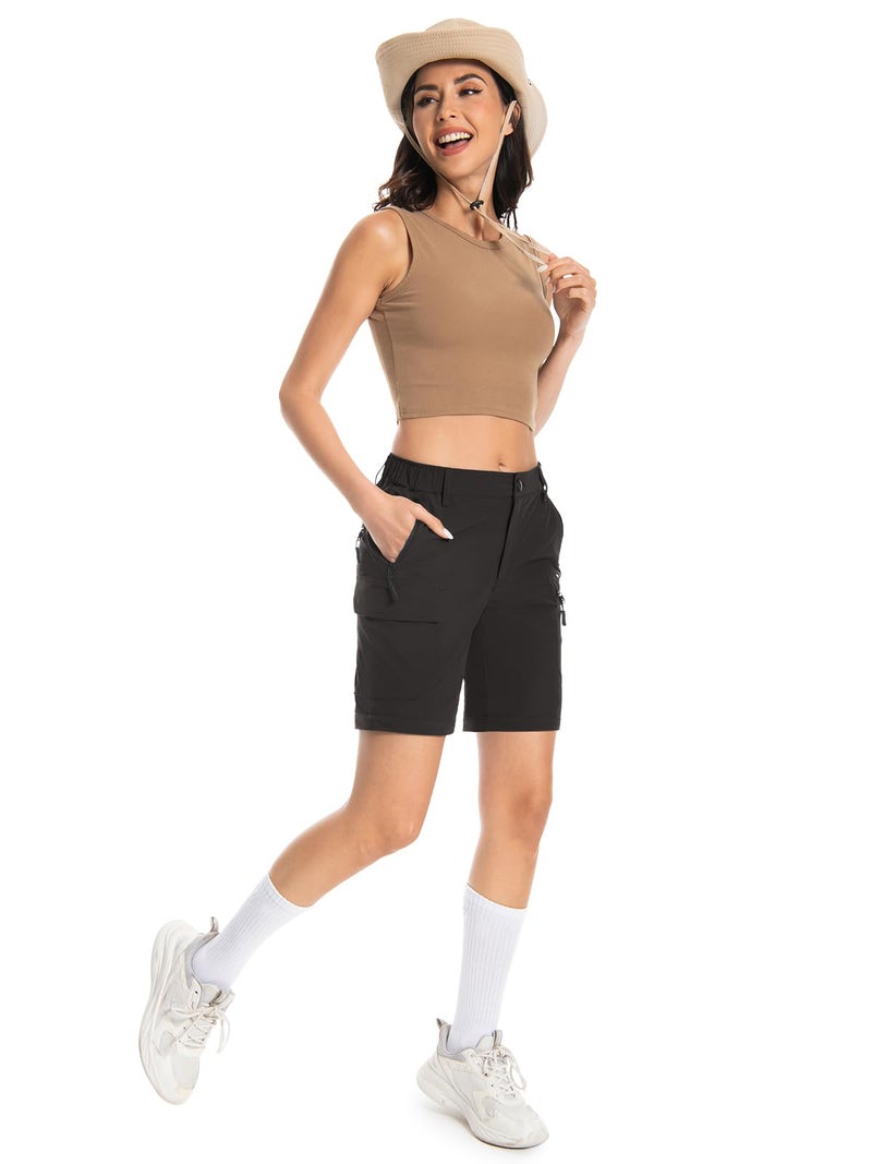 Wespornow Women's-Hiking-Pants Convertible-Zip-Off-Quick-Dry-Pants for Cargo, Camping, Travel, Outdoor, Fishing, Safari (Black, X-Large) - Image 3